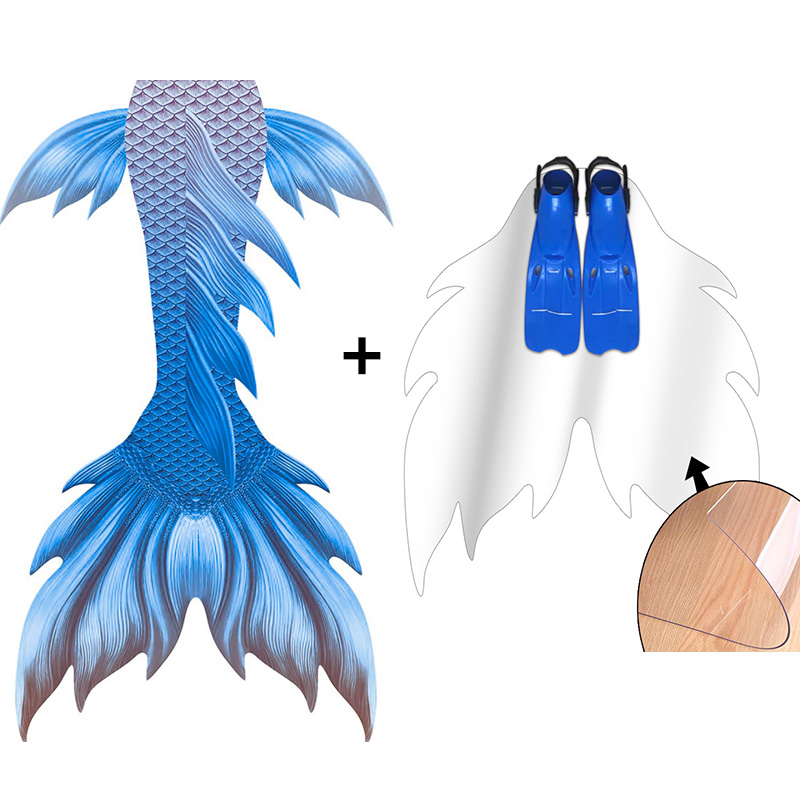 Swim Fins - Novo design cor azul pele cauda