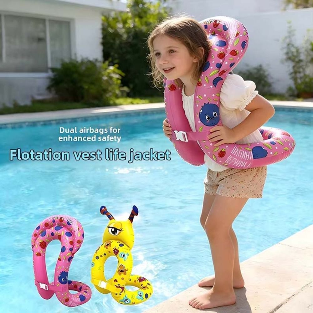 Life Jacket - Colete Salva-Vidas Inflável para Crianças, Ajustável,
