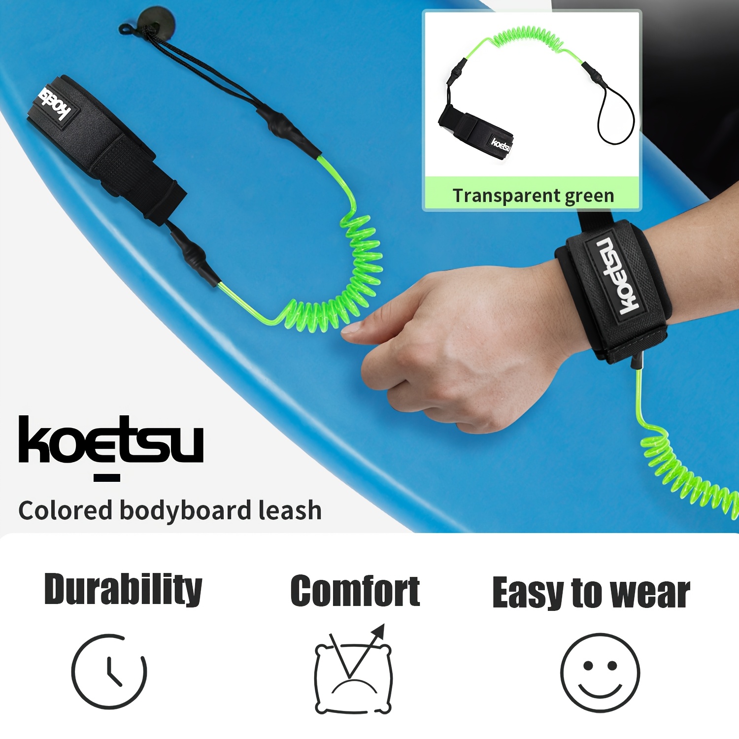 KOETSU Leash para Bodyboard, L - Surfboard Leash avaliação e preço