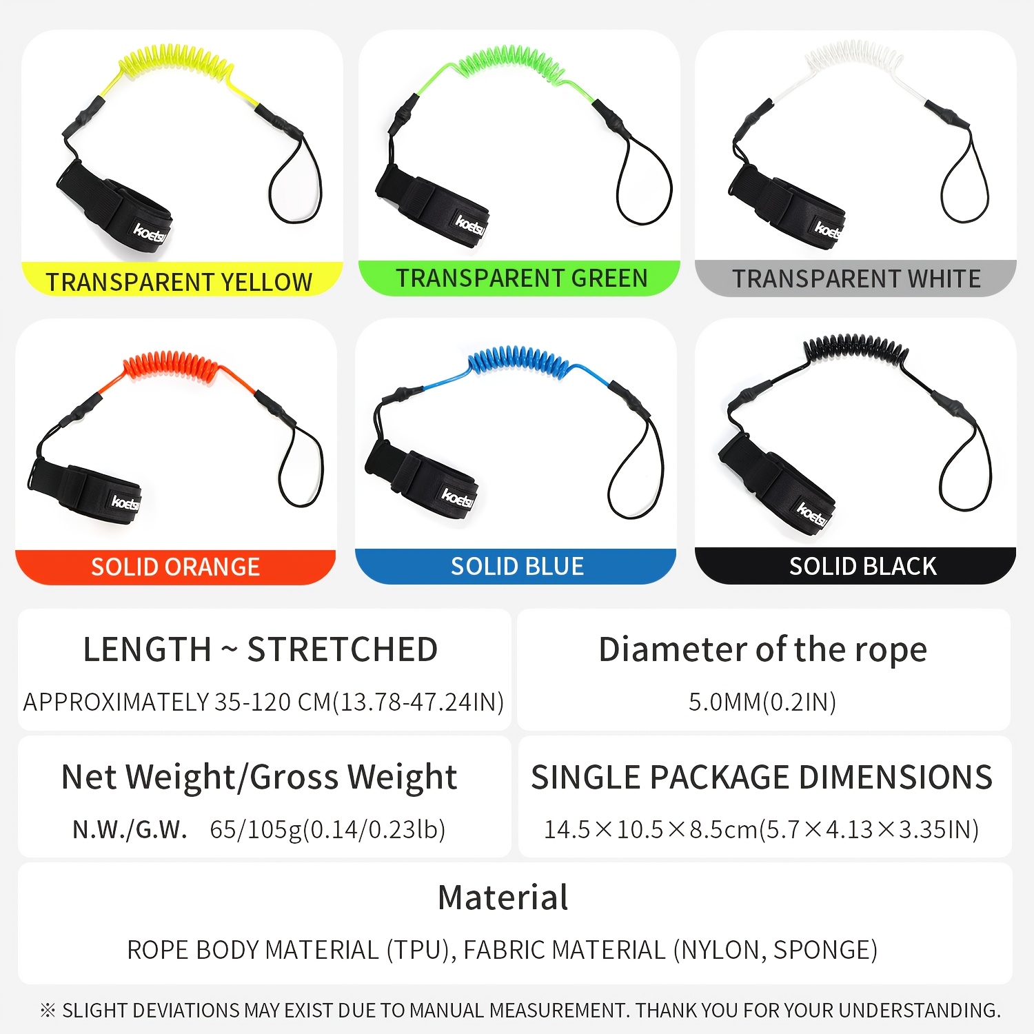 KOETSU Leash para Bodyboard, L - Surfboard Leash avaliação e preço