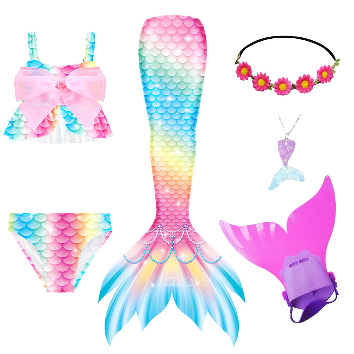 Meninas natação sereia cauda m - Flippers Swimming avaliação e preço