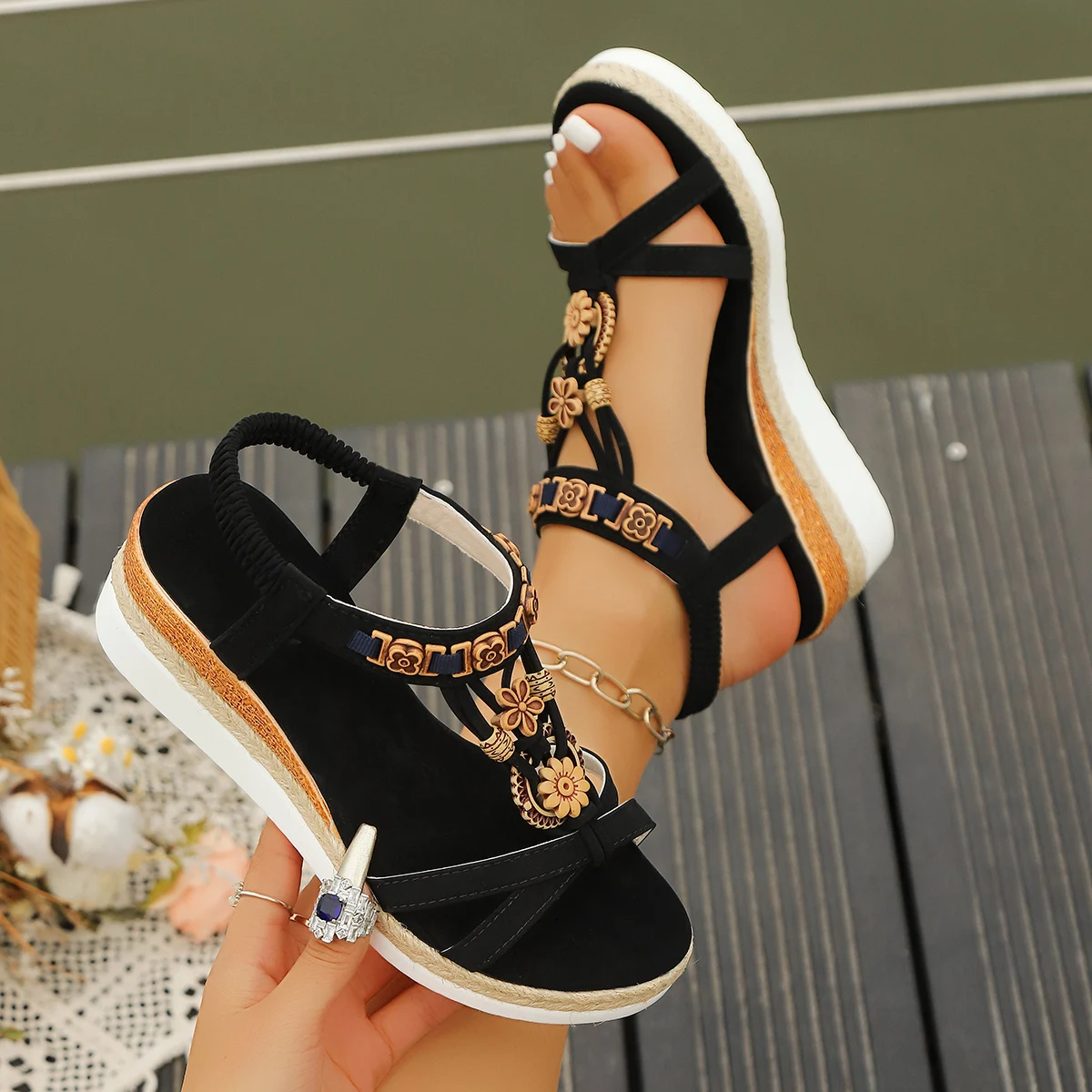 Mulheres sandálias de cunha ve - Water Shoes avaliação e preço