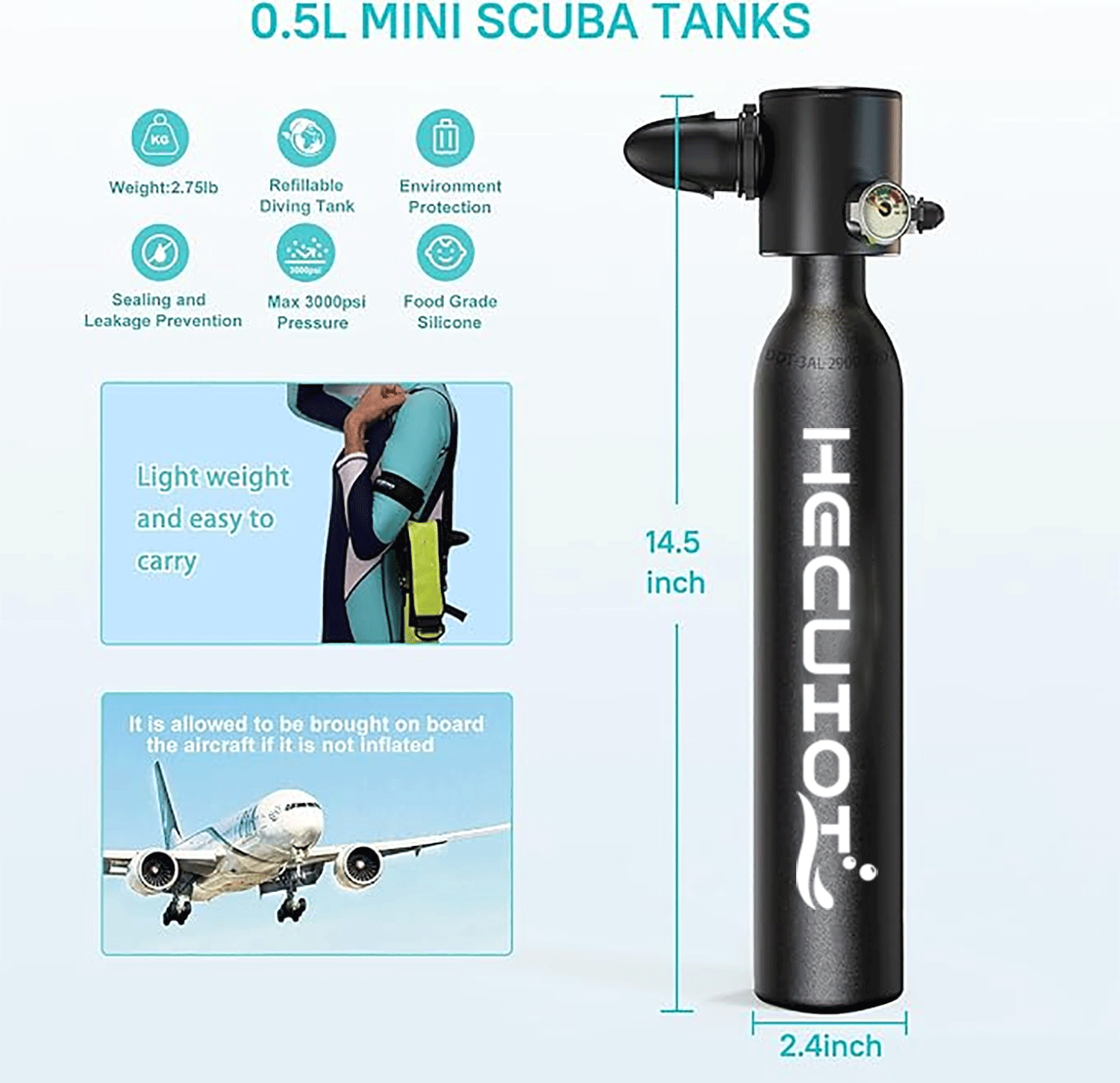 Hecuioi mini tanque de mergulh - Snorkel Set avaliação e preço