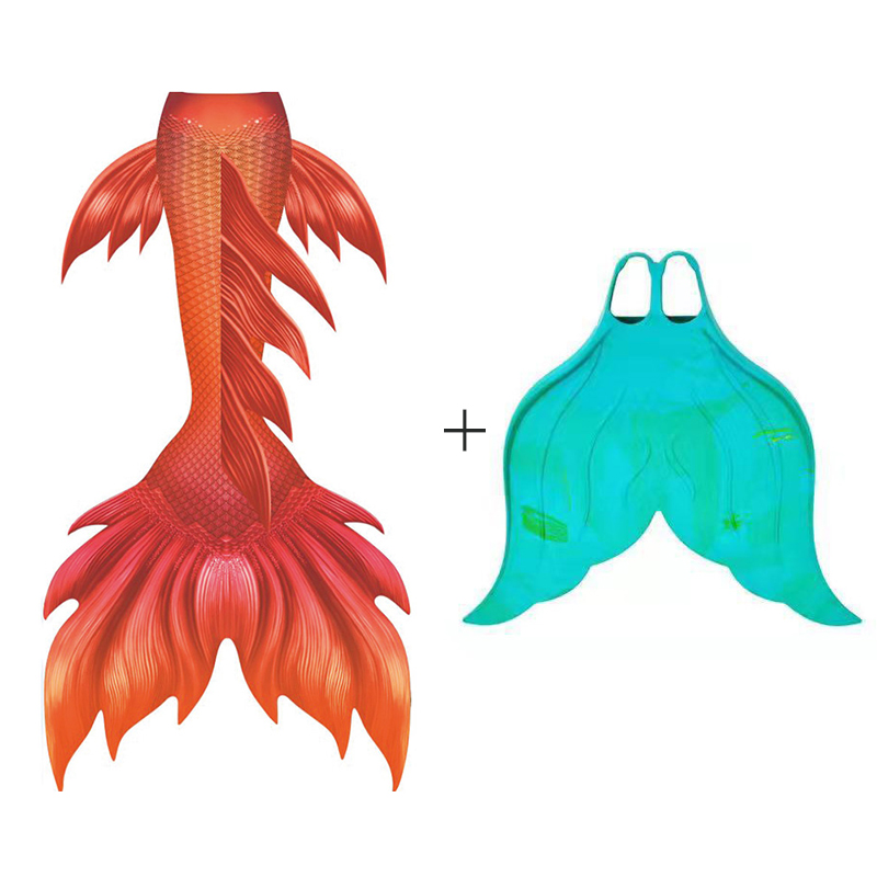 Orange Mermaid Tail Skins para - Swim Fins avaliação e preço