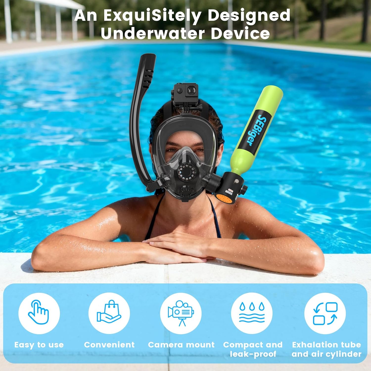 Mini Cilindro de Mergulho 0.5L - Snorkel Set avaliação e preço