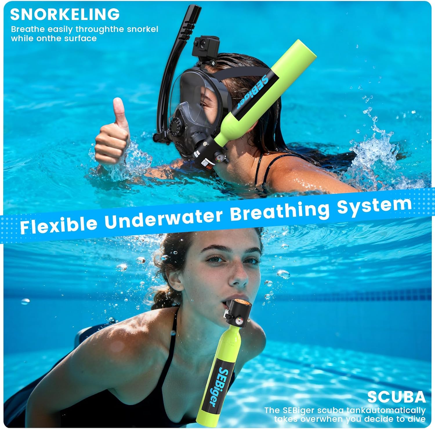 Mini Cilindro de Mergulho 0.5L - Snorkel Set avaliação e preço